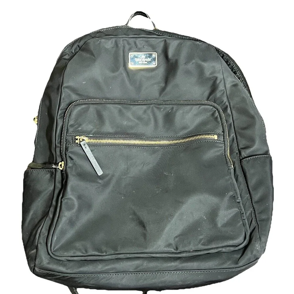 Kate Spade‎ Large Nylon Backpack Work Bag Black - Straps Need Reinforcement